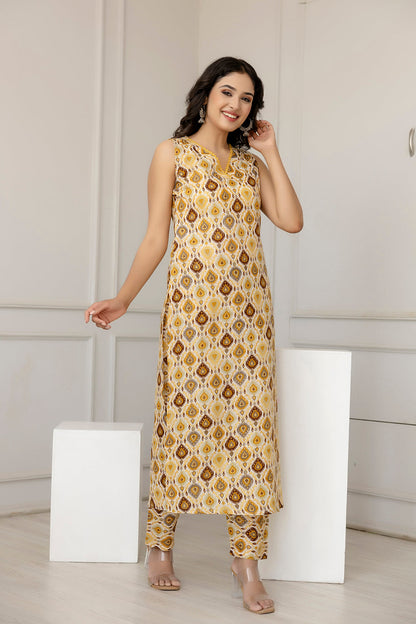 Women Multi Color Printed Straight Kurta With Trouser | LASVINI - Redefining Indian Fashion with Elegance