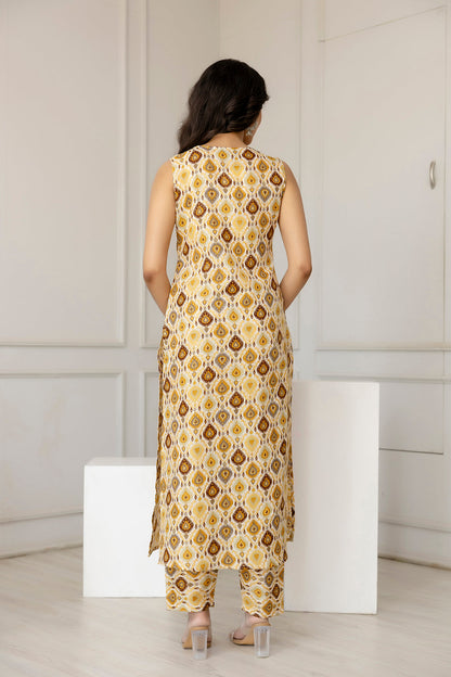 Women Multi Color Printed Straight Kurta With Trouser | LASVINI - Redefining Indian Fashion with Elegance