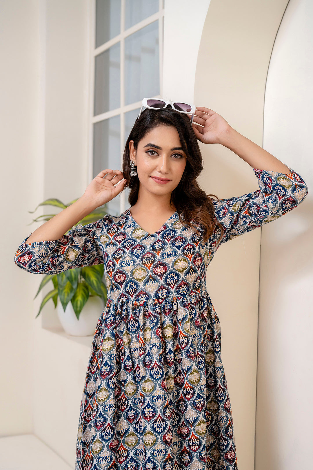 Multi Ethnic Printed Dress For Women | LASVINI - Redefining Indian Fashion with Elegance