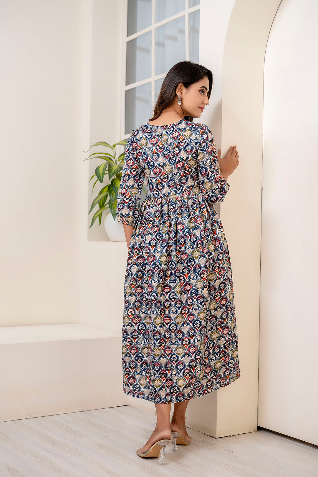 Multi Ethnic Printed Dress For Women | LASVINI - Redefining Indian Fashion with Elegance