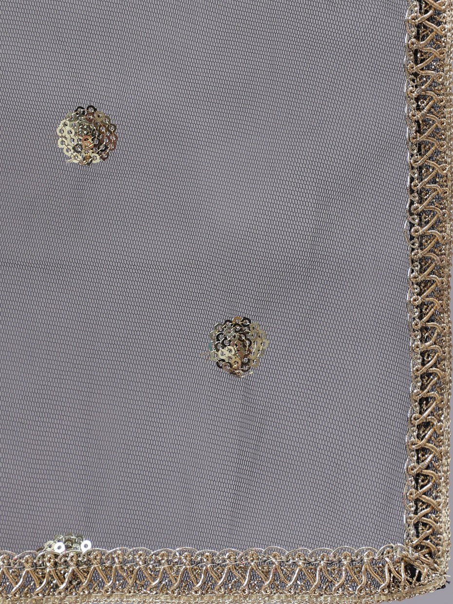Women Black Embroidered Straight Kurta With Palazzo And Net Dupatta | LASVINI - Redefining Indian Fashion with Elegance