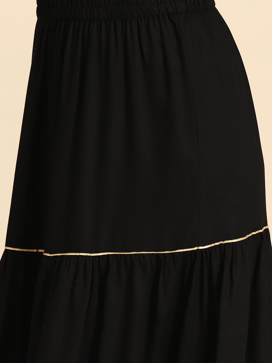 Women Black Embroidered Straight Kurta With Sharara And Net Dupatta | LASVINI - Redefining Indian Fashion with Elegance
