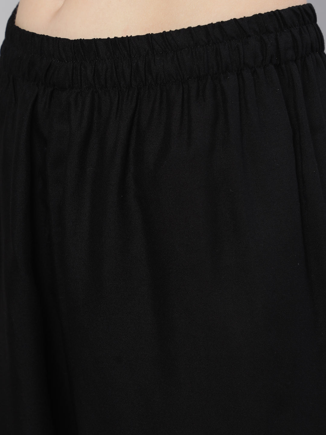 Women Black Embroidered Straight Kurta With Trouser And Net Dupatta | LASVINI - Redefining Indian Fashion with Elegance