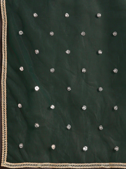 Women Green Embroidered Straight Kurta With Palazzo And Net Dupatta | LASVINI - Redefining Indian Fashion with Elegance