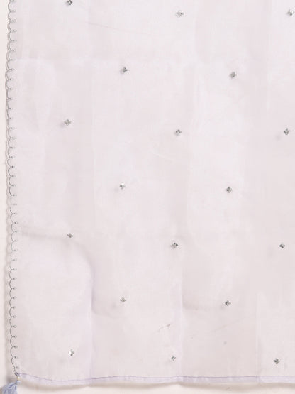 Women Lavender Embroidered Straight Kurta With Palazzo & Dupatta | LASVINI - Redefining Indian Fashion with Elegance