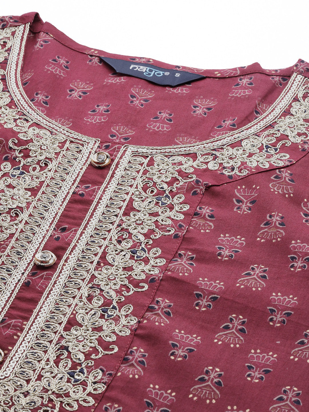Women Burgundy Embroidered Straight Kurta With Palazzo And Net Dupatta | LASVINI - Redefining Indian Fashion with Elegance