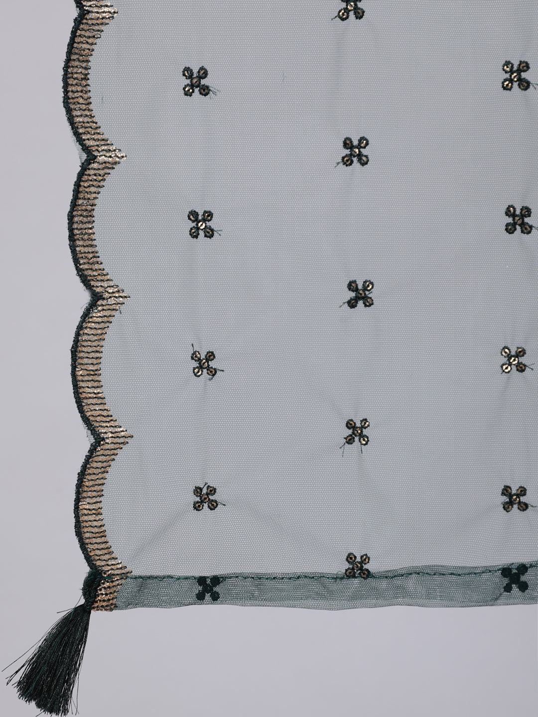 Women Green Embroidered Flared Kurta With Trouser And Dupatta | LASVINI - Redefining Indian Fashion with Elegance