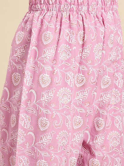 Women Pink Embroidered Anarkali Kurta With Trouser And Dupatta | LASVINI - Redefining Indian Fashion with Elegance