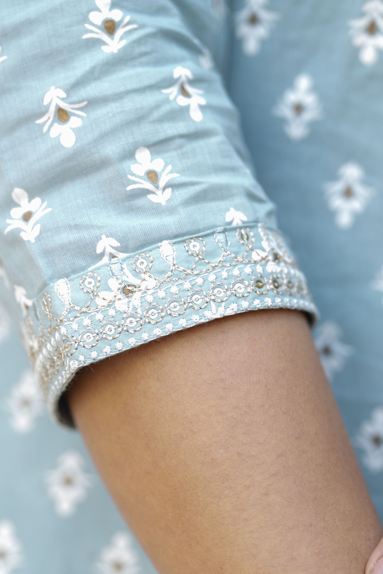 Women Blue Embroidered Straight Kurta With Trouser And Dupatta | LASVINI - Redefining Indian Fashion with Elegance