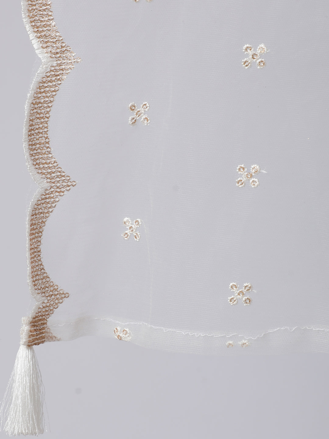 Women White Embroidered Flared Kurta With Trouser And Dupatta | LASVINI - Redefining Indian Fashion with Elegance