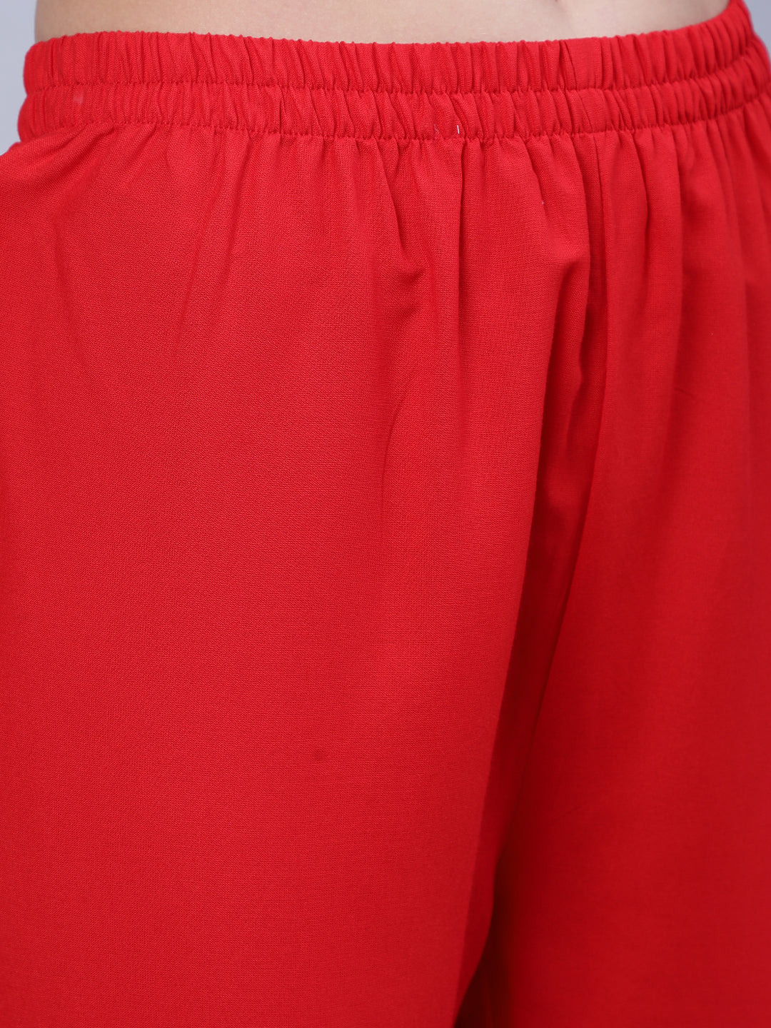 Women Red Embroidered Straight Kurta With Trouser And Net Dupatta | LASVINI - Redefining Indian Fashion with Elegance