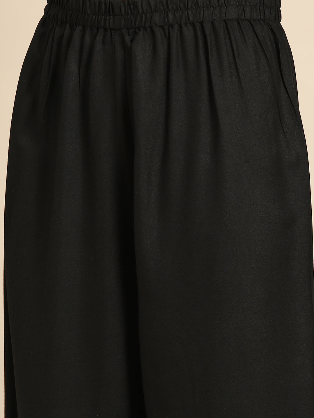 Women Black Embroidered Straight Kurta With Palazzo And Net Dupatta | LASVINI - Redefining Indian Fashion with Elegance