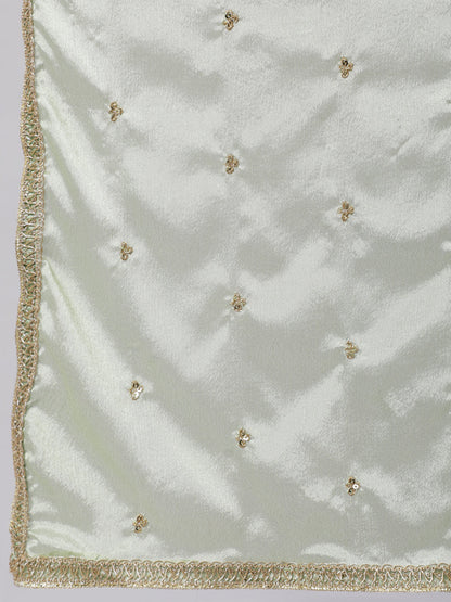 Women Green Embroidered Flared Kurta With Trouser And Dupatta | LASVINI - Redefining Indian Fashion with Elegance