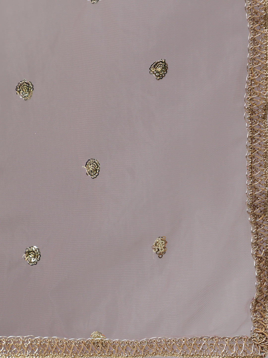 Women Taupe Embroidered Flared Dress With Net Dupatta | LASVINI - Redefining Indian Fashion with Elegance