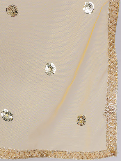 Women Yellow Embroidered Flared Dress With Scalloped Dupatta | LASVINI - Redefining Indian Fashion with Elegance