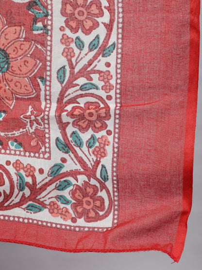 Women Maroon Printed Flared Maternity Dress With Dupatta | LASVINI - Redefining Indian Fashion with Elegance