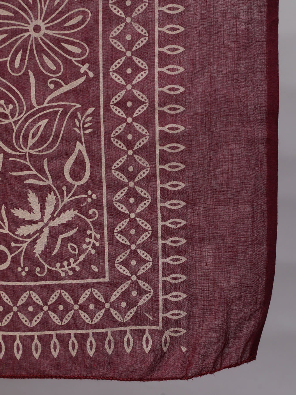 Women Burgundy Printed Flared Maternity Dress Dupatta | LASVINI - Redefining Indian Fashion with Elegance
