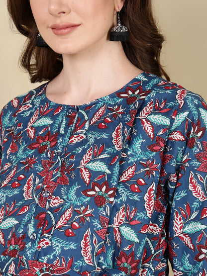 Women Multi Printed Flared Maternity Dress | LASVINI - Redefining Indian Fashion with Elegance