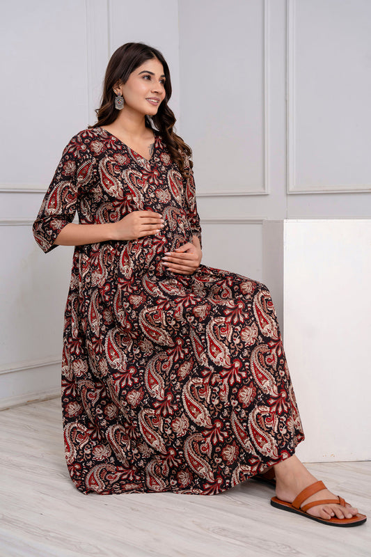 Black Maternity Dress For Women | LASVINI - Redefining Indian Fashion with Elegance