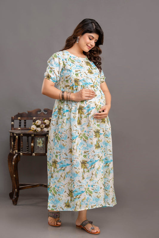 Off White Maternity Dress For Women | LASVINI - Redefining Indian Fashion with Elegance