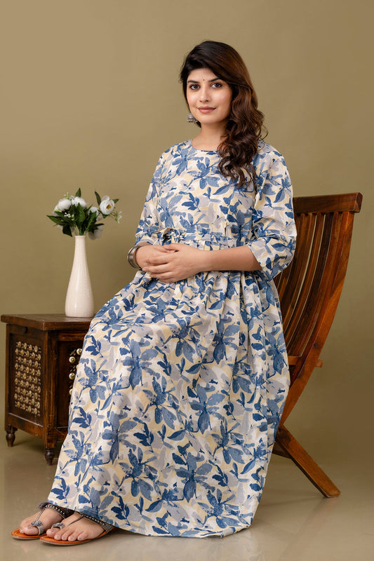 Multi Printed Maternity Dress For Women | LASVINI - Redefining Indian Fashion with Elegance
