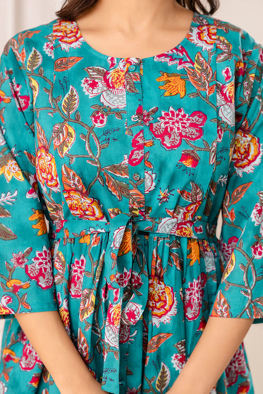 Floral Printed Maternity Dress fro Women | LASVINI - Redefining Indian Fashion with Elegance
