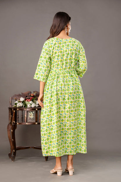 Floral Printed Maternity Dress fro Women | LASVINI - Redefining Indian Fashion with Elegance
