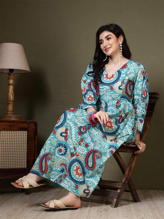 Multicolor Printed Dress for Women | LASVINI - Redefining Indian Fashion with Elegance