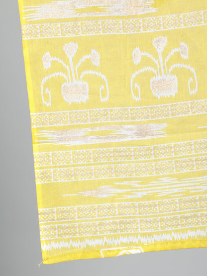 Women Lime Green & Gold Floral Printed Straight Kurta With Plazo & Dupatta | LASVINI - Redefining Indian Fashion with Elegance