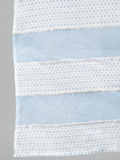 Women Powder Blue Printed Kurta With Plazo & Dupatta | LASVINI - Redefining Indian Fashion with Elegance