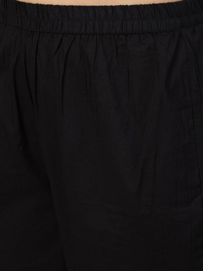 Women Solid Black Kurta With Pants & Dupatta | LASVINI - Redefining Indian Fashion with Elegance