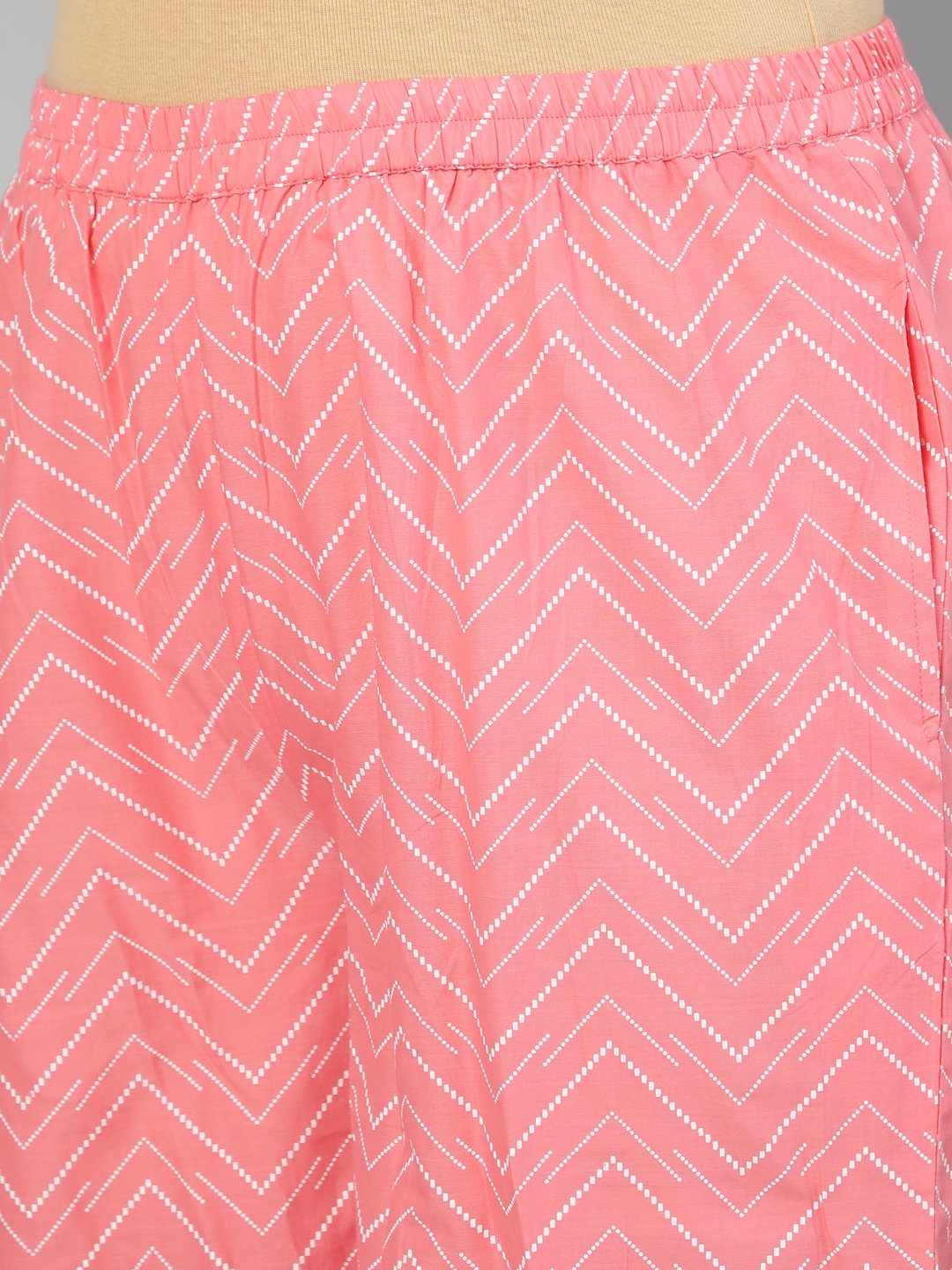 Women Pink Printed Straight Kurta With Plazo & Dupatta | LASVINI - Redefining Indian Fashion with Elegance