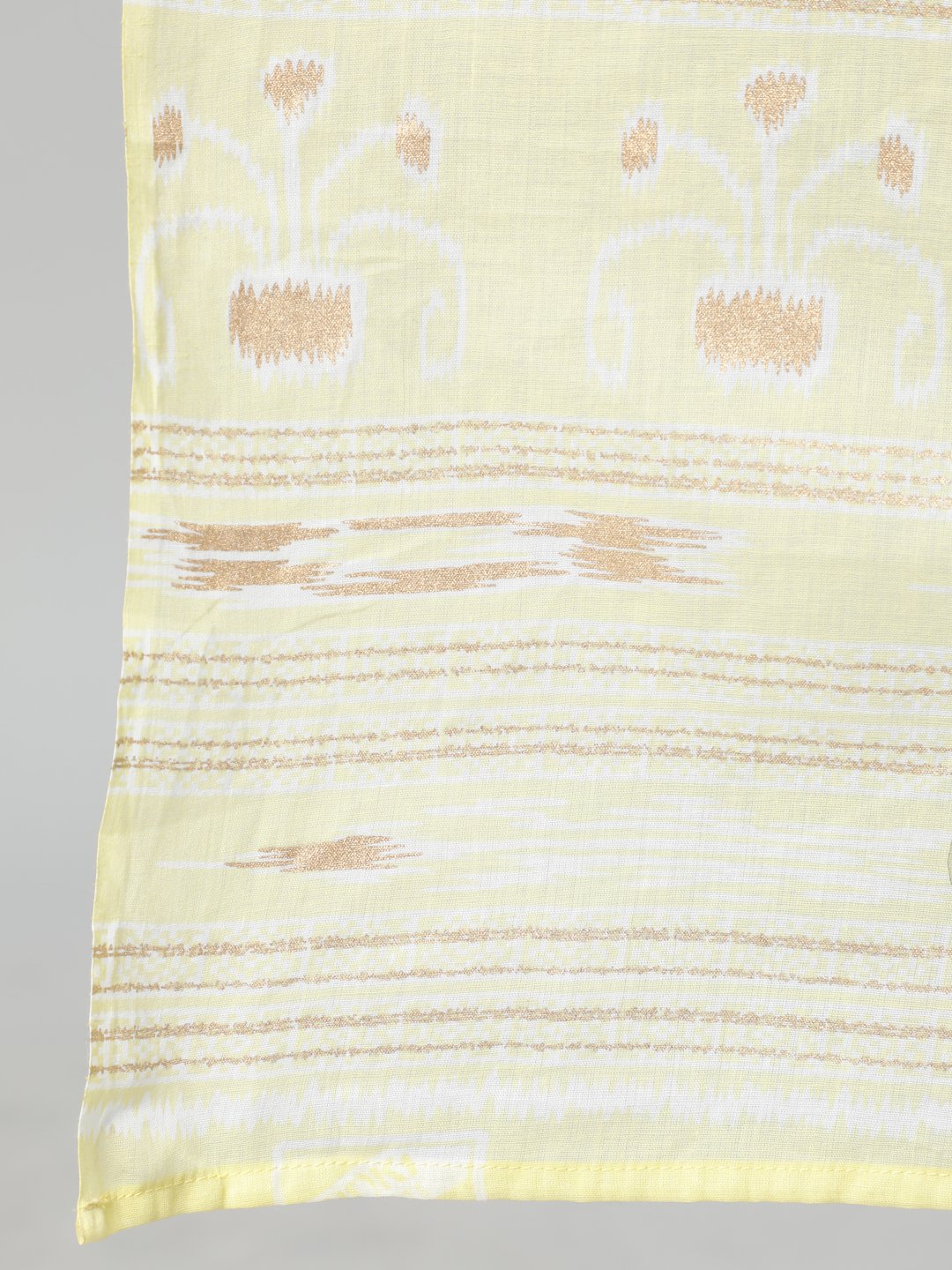 Women Light Yellow & Gold Floral Printed Straight Kurta With Plazo & Dupatta | LASVINI - Redefining Indian Fashion with Elegance