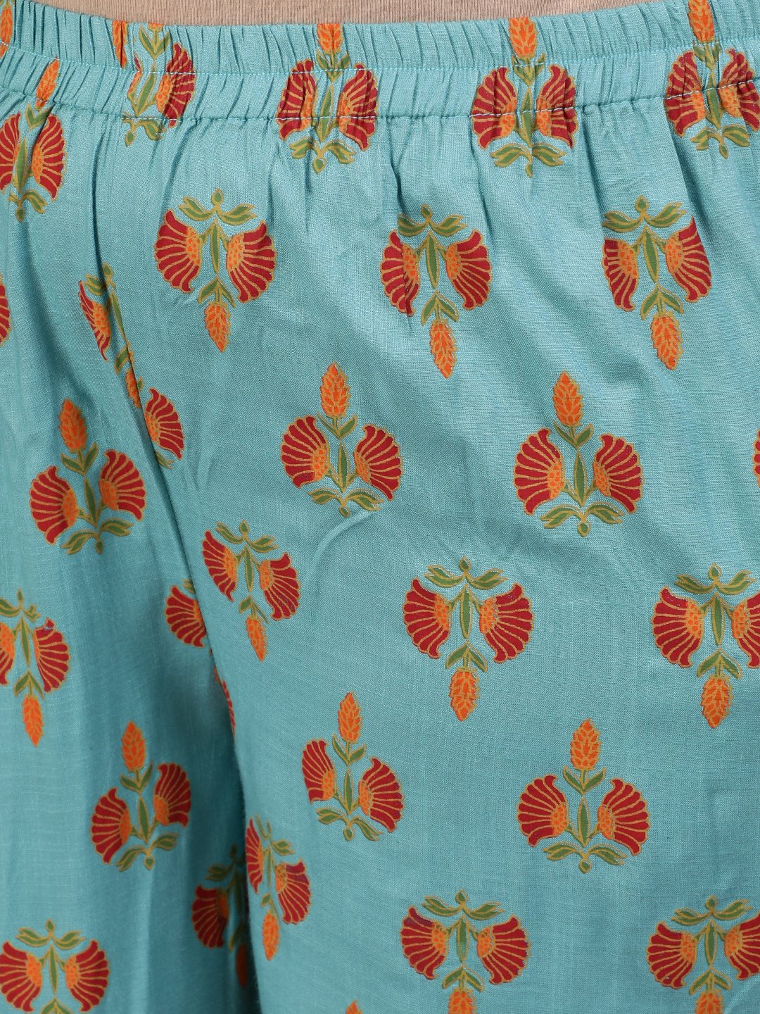 Plus Size Women Blue Printed Night Suit With Half Sleeves | LASVINI - Redefining Indian Fashion with Elegance