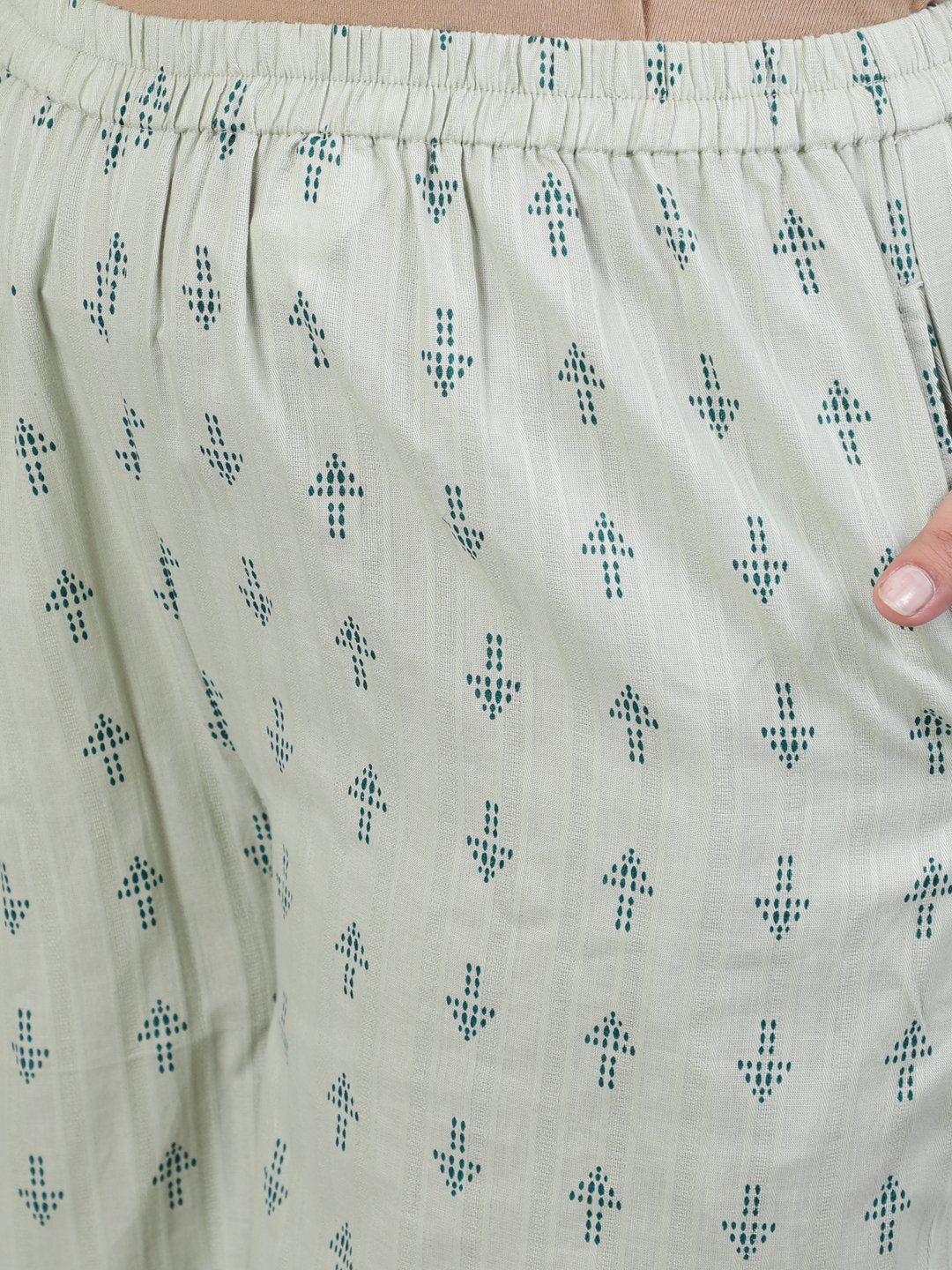 Plus Size Women Green Printed Night Suit With Half Sleeves | LASVINI - Redefining Indian Fashion with Elegance