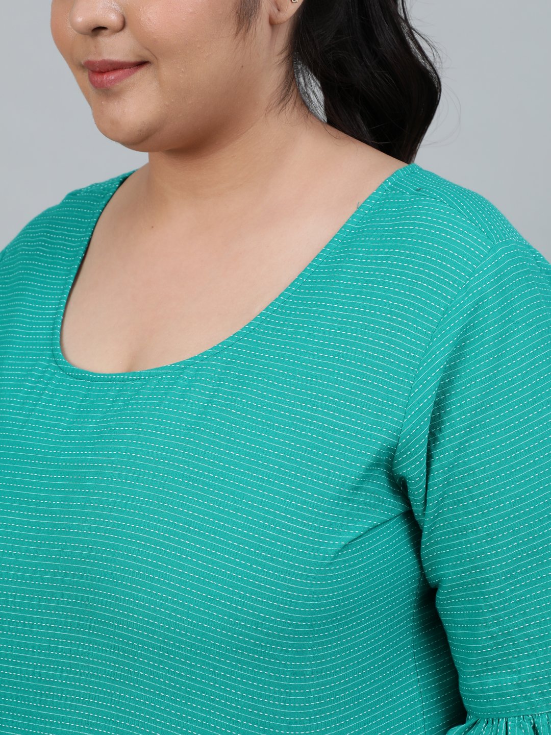 Plus Size Women Green Printed Night Suit With Half Sleeves | LASVINI - Redefining Indian Fashion with Elegance