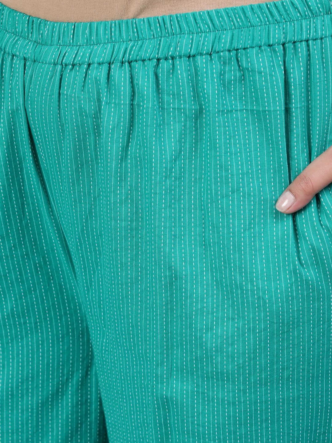 Plus Size Women Green Printed Night Suit With Half Sleeves | LASVINI - Redefining Indian Fashion with Elegance