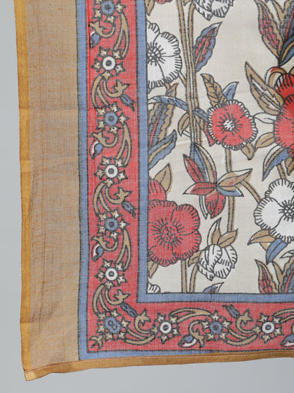 Plus Size Women Cream Printed Straight Kurta With Palazo & Dupatta | LASVINI - Redefining Indian Fashion with Elegance