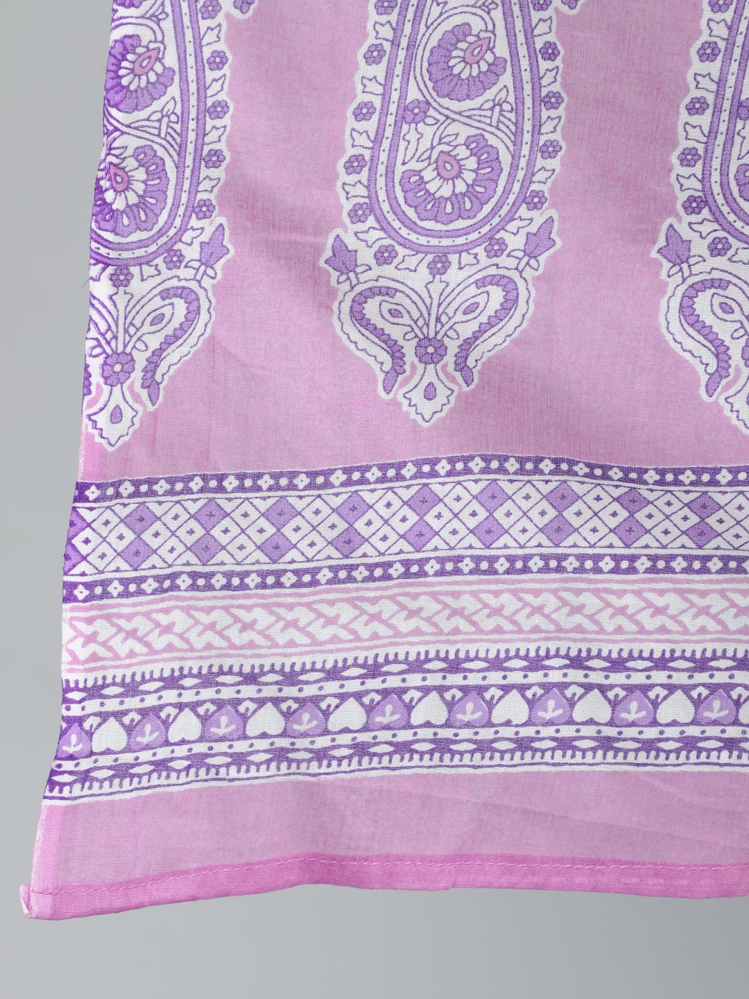 Plus Size Women Purple Printed Straight Kurta With Palazo & Dupatta | LASVINI - Redefining Indian Fashion with Elegance