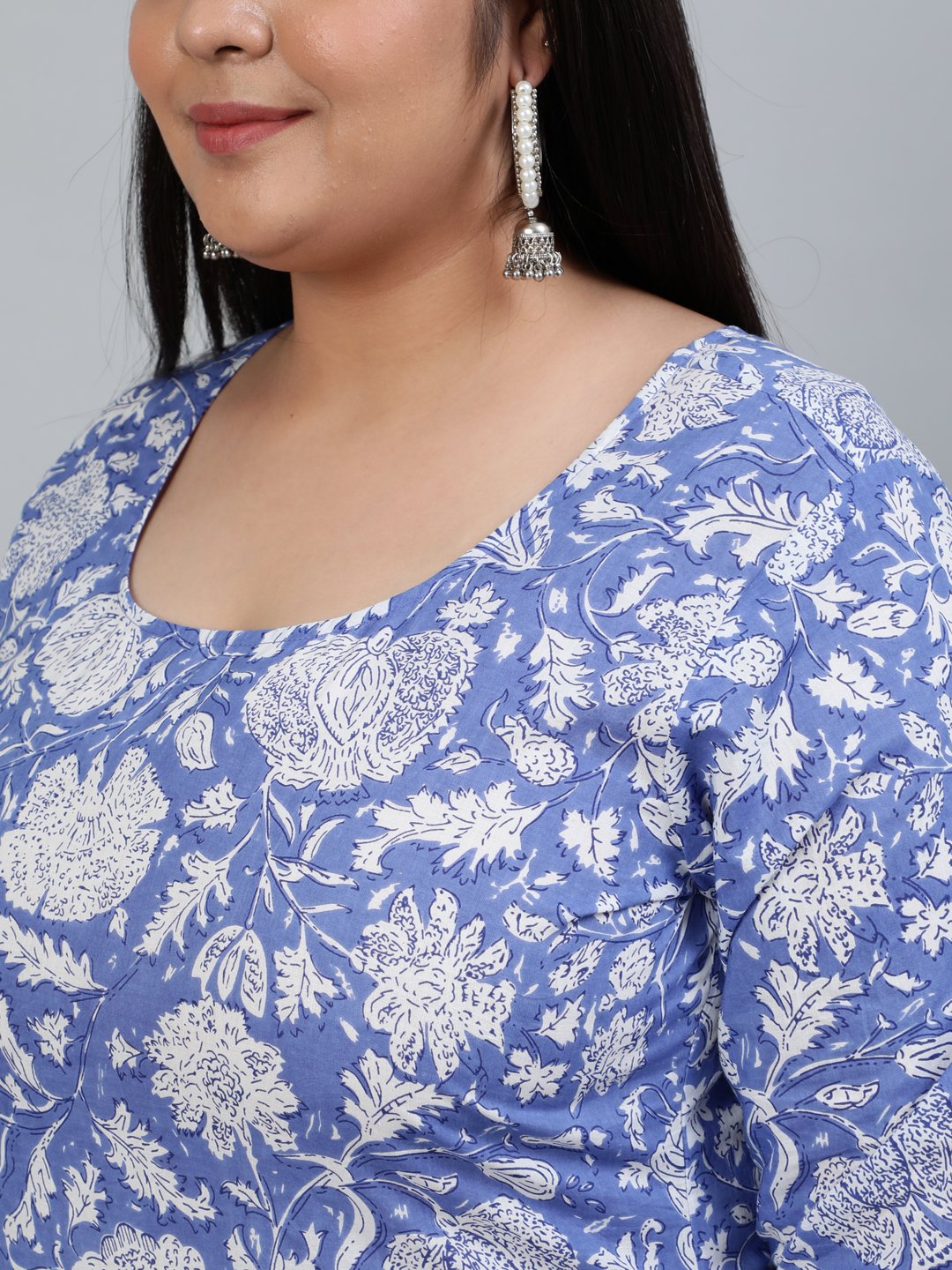 Plus Size Women Purple Printed Straight Kurta With Palazo & Dupatta | LASVINI - Redefining Indian Fashion with Elegance