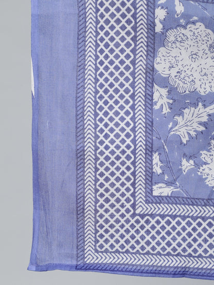 Plus Size Women Purple Printed Straight Kurta With Palazo & Dupatta | LASVINI - Redefining Indian Fashion with Elegance