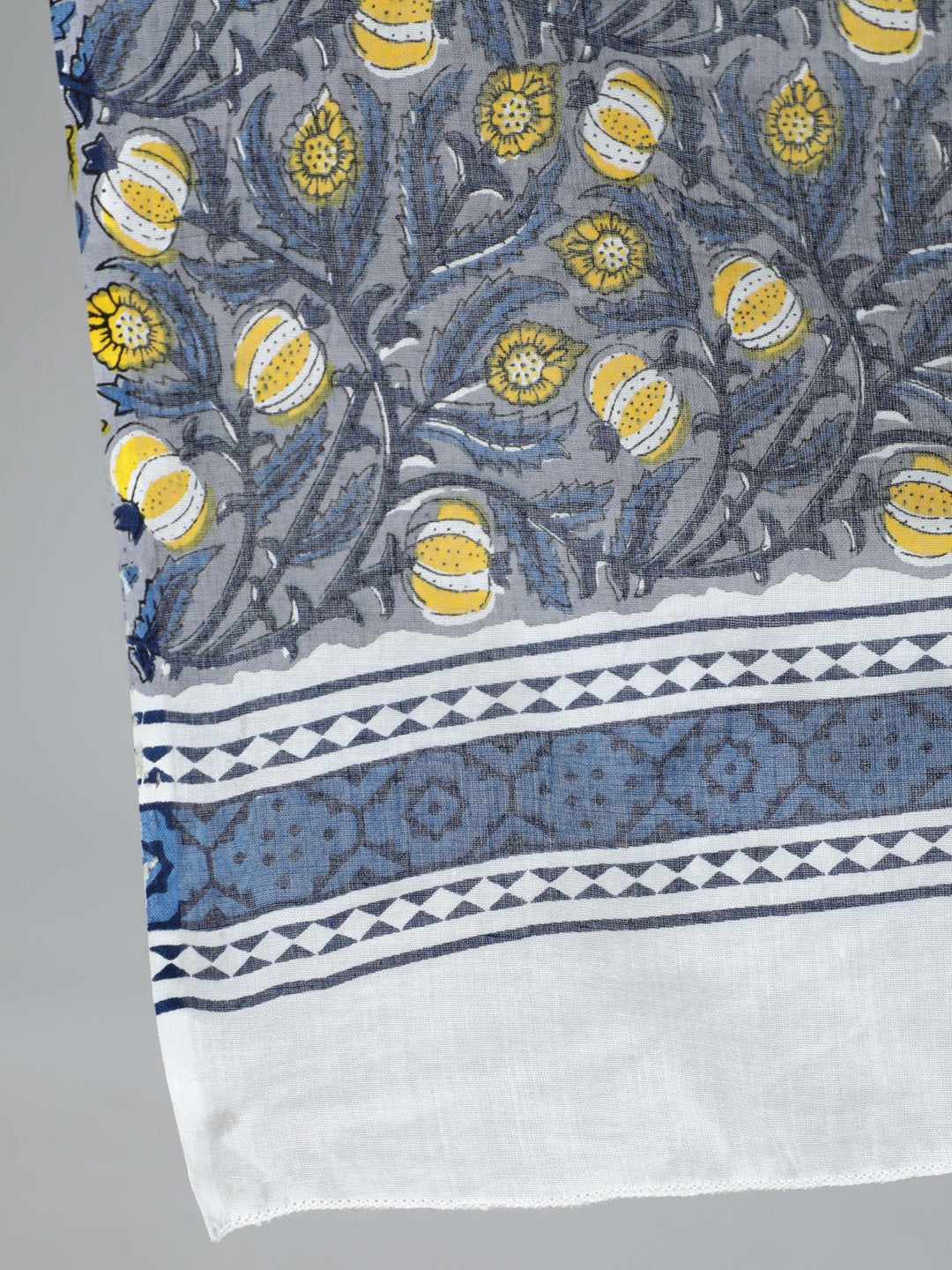 Plus Size Women Grey Printed Straight Kurta With Trouser & Dupatta | LASVINI - Redefining Indian Fashion with Elegance