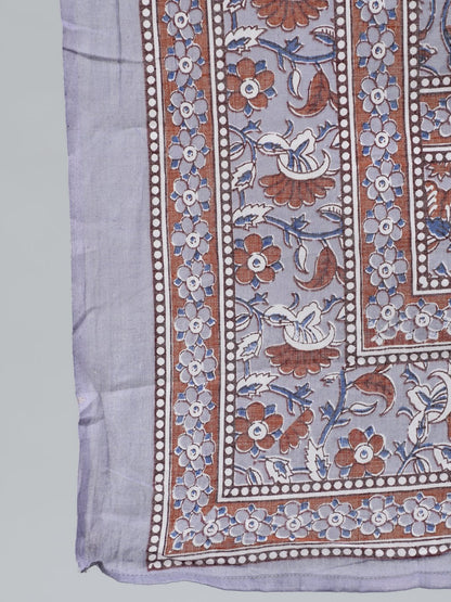 Plus Size Women Grey Printed Straight Kurta With Palazo & Dupatta | LASVINI - Redefining Indian Fashion with Elegance