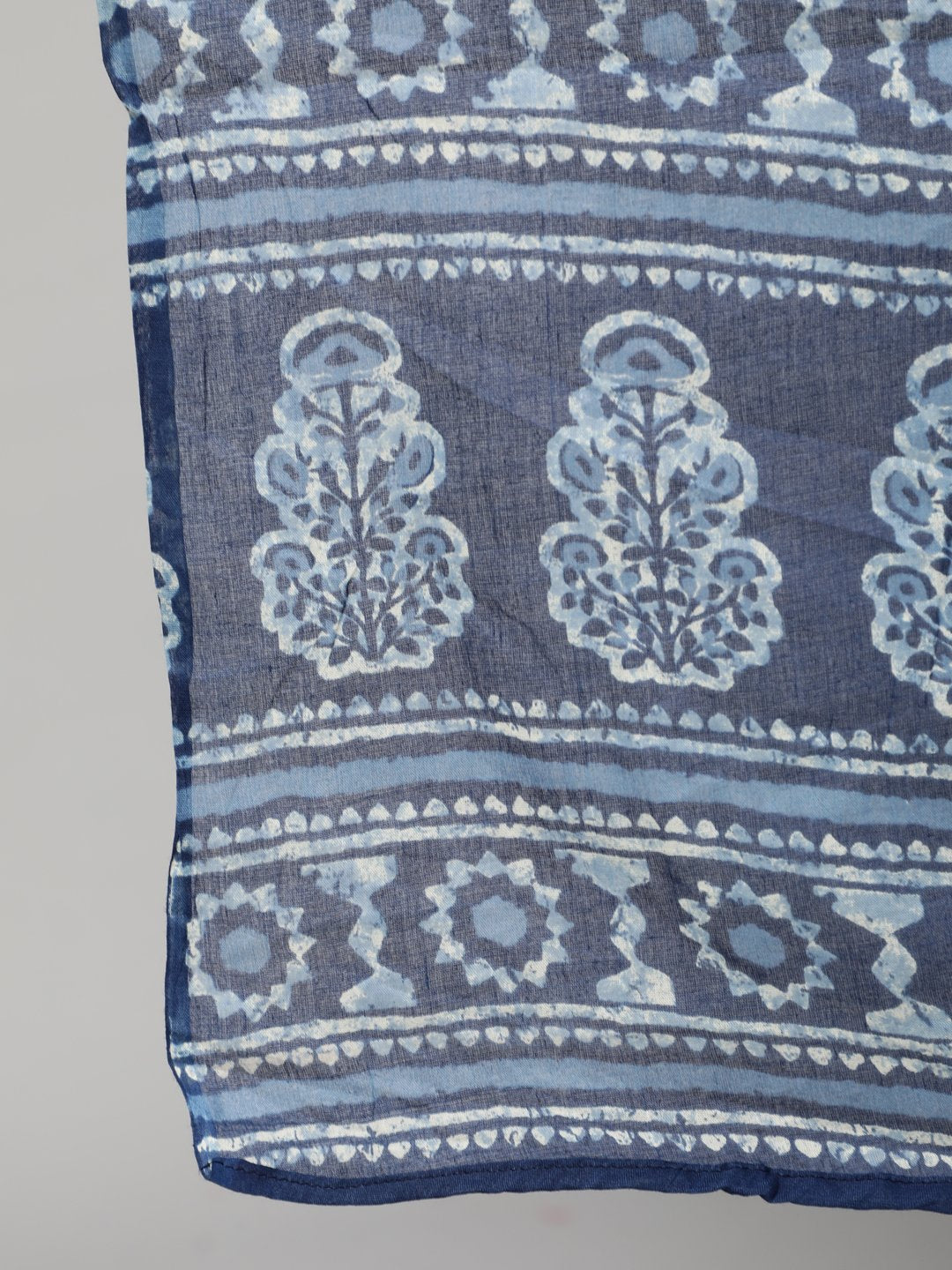 Women Blue Printed Straight Kurta With Plazo & Dupatta | LASVINI - Redefining Indian Fashion with Elegance