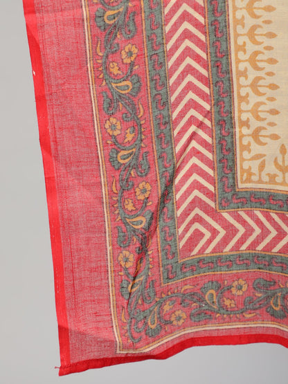 Women Red Printed Straight Kurta With Plazo & Dupatta | LASVINI - Redefining Indian Fashion with Elegance