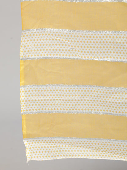 Women Yellow & Glitter Printed Straight Kurta With Plazo & Dupatta | LASVINI - Redefining Indian Fashion with Elegance