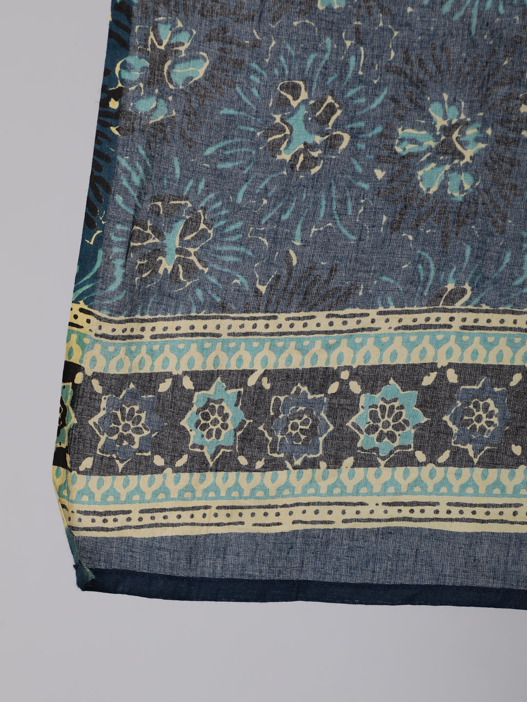 Women Plus Size Blue Floral Printed Kurta And Palazzo With Dupatta | LASVINI - Redefining Indian Fashion with Elegance