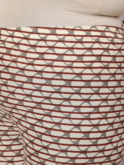 Women Plus Size  Maroon Ethnic Printed Kurta And Palazzo With Dupatta | LASVINI - Redefining Indian Fashion with Elegance