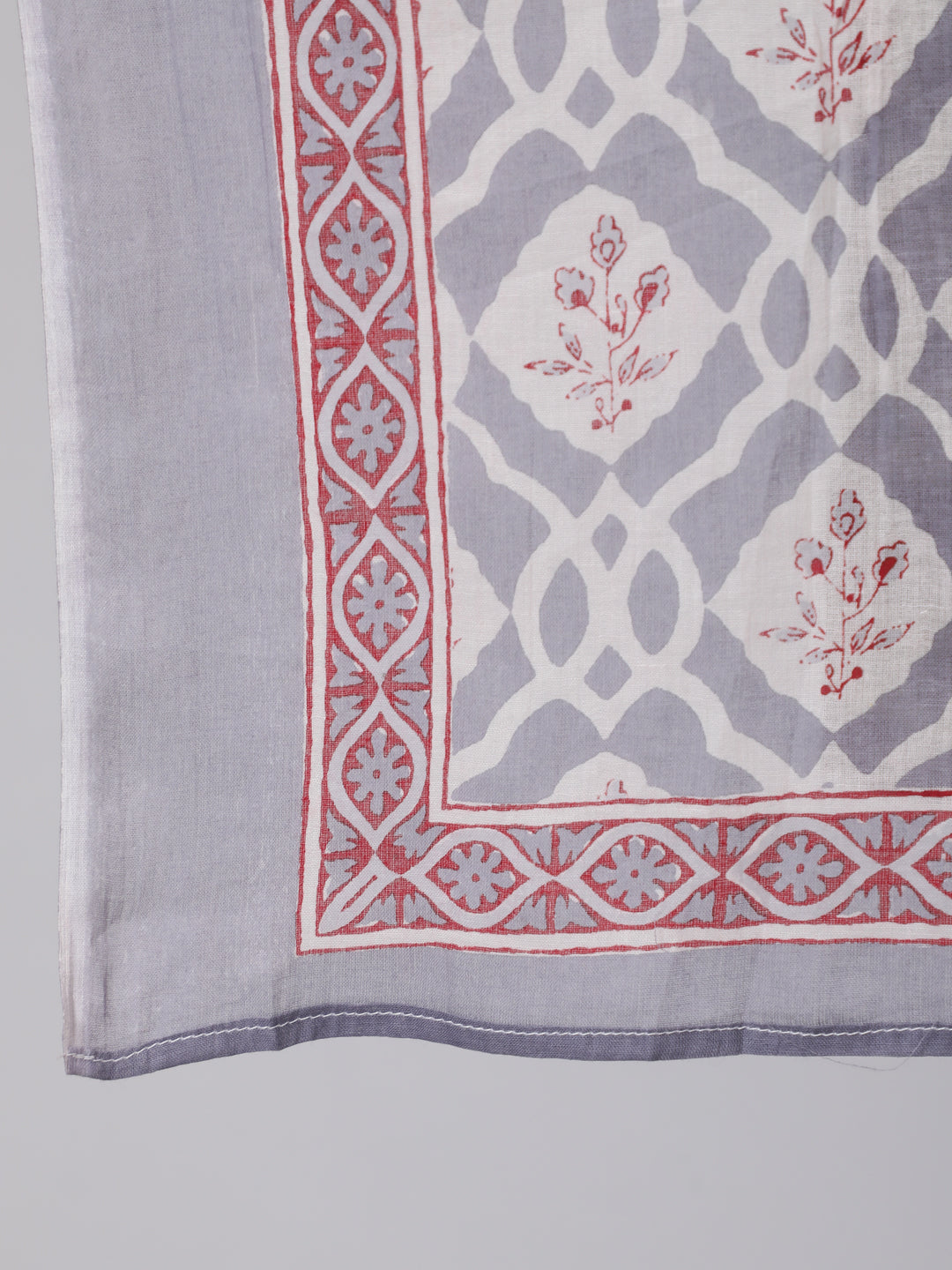 Women Plus Size Grey Ethnic Printed Kurta And Palazzo With Dupatta | LASVINI - Redefining Indian Fashion with Elegance