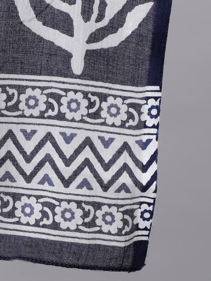 Women Plus Size Navy Blue Floral Printed Kurta And Palazzo With Dupatta | LASVINI - Redefining Indian Fashion with Elegance
